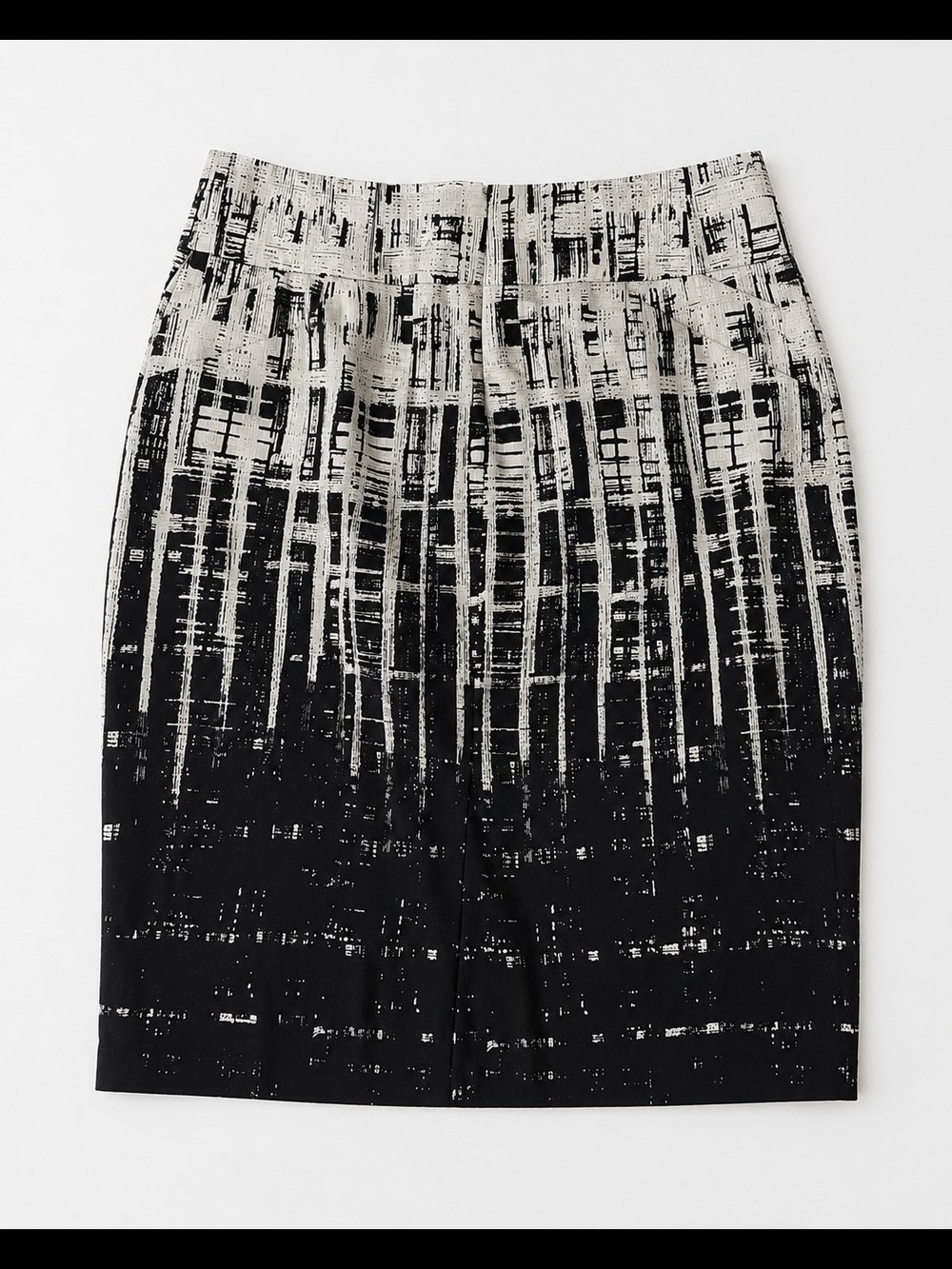 Calvin Klein Black and White Abstract Pencil Skirt